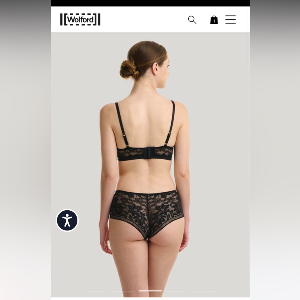 Wolford Black Lace High-Waist Briefs and Matching Bra Set